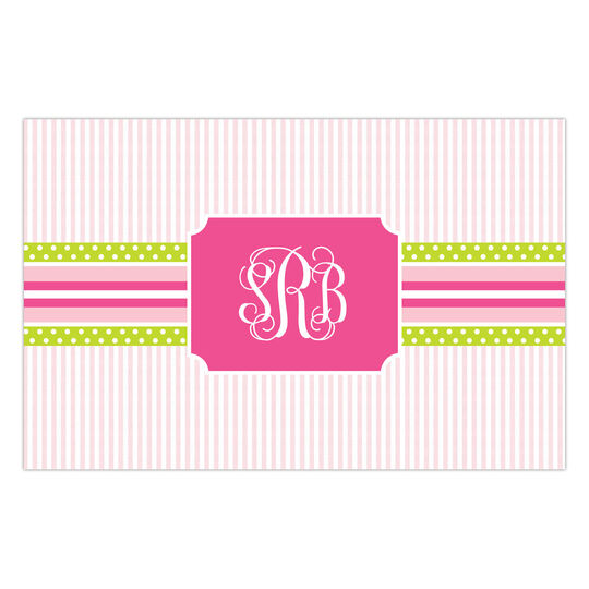 Pink & Green Grosgrain Ribbon Placemats